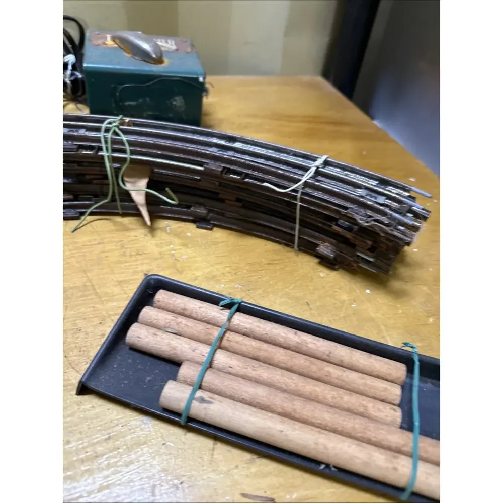 Vintage Train Set Track Engine Cars And Accessories